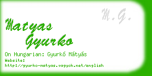 matyas gyurko business card